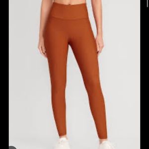 Old Navy High Waisted Rise Powersoft 7/8 Leggings XXL Burnt Orange w/ Pockets
